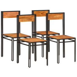 Cadeiras de jantar 4 pcs madeira de acácia maciça