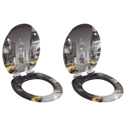 Assentos sanita 2 pcs tampas fecho suave MDF design nova iorque
