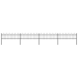 Cerca de jardim com arco superior em aço 671x60 cm preta