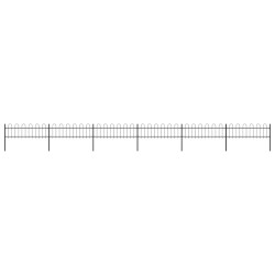 Cerca de jardim com arco superior em aço 1005x60 cm preta