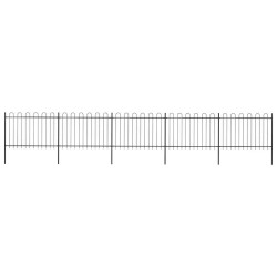 Cerca de jardim com arco superior em aço 838x120 cm preta