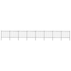 Cerca de jardim com arco superior em aço 1339 x 150 cm, preta