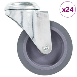 24 Pcs rodas giratórias com orifício para parafuso 75 mm