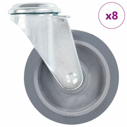 8 Pcs rodas giratórias com orifício para parafuso 100 mm