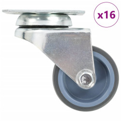 16 Pcs rodas giratórias duplas 50 mm