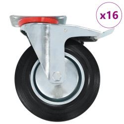 16 Pcs rodas giratórias 200 mm