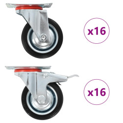 32 Pcs rodas giratórias 75 mm