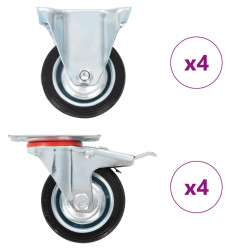 8 Pcs rodas 75 mm