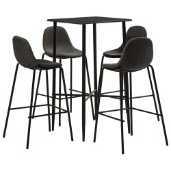 5 Pcs conjunto de bar tecido cinzento-escuro