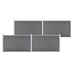 Painel de vedação para jardim 699x106 cm wpc cinzento