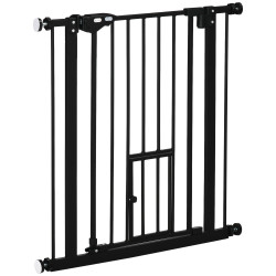 Barreira de Segurança para Animais de Estimação 74-80cm com Porta com Fechamento Automático e Sistema de Duplo Bloqueio Altura 7