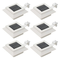 Candeeiro de exterior solar LED 6 pcs branco quadrado 12 cm