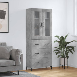 Armário alto 69,5x34x180 cm derivados de madeira cinza cimento