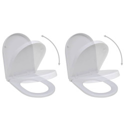 Tampos sanita com tampas de fecho suave 2 pcs plástico branco