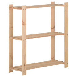Unidade arrumação 3 prateleiras 80x28,5x90 cm pinho maciço