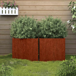 Vasos/floreiras 2 pcs 42x40x39 cm aço corten