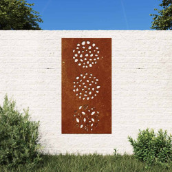 Decoração p/ muro de jardim 105x55 cm aço corten design folhas