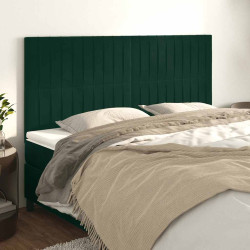 Cabeceira verde escuro 200x5x118/128 cm veludo