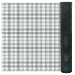 Cerca arame p/ galinheiro c/ revestimento PVC 25x1 m aço verde