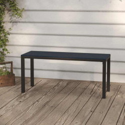 Banco de jardim 110 cm aço e wpc preto