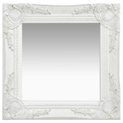 Espelho de parede estilo barroco 40x40 cm branco