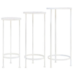 Suporte para plantas 3 pcs estilo vintage metal antigo branco