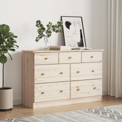 Cómoda alta 112x35x73 cm madeira de pinho maciça