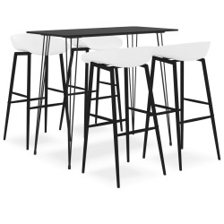 5 Pcs conjunto de bar preto e branco
