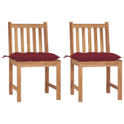 Cadeiras de jardim c/ almofadões 2 pcs madeira de teca maciça
