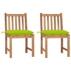 Cadeiras de jardim c/ almofadões 2 pcs madeira de teca maciça