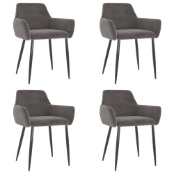 Cadeiras de jantar 4 pcs veludo cinzento-escuro