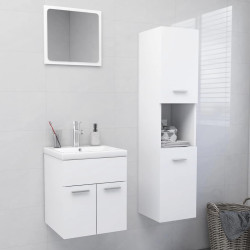 Conjunto de móveis de casa de banho contraplacado branco