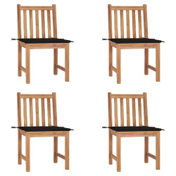 Cadeiras de jardim c/ almofadões 4 pcs madeira de teca maciça