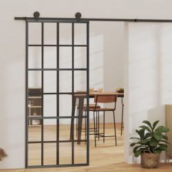 Porta deslizante c/ conj. ferragens 90x205cm vidro esg/alumínio