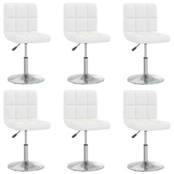Cadeiras de jantar 6 pcs couro artificial branco