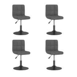 Cadeiras de jantar giratórias 4 pcs veludo cinzento-escuro