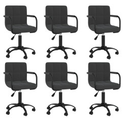 Cadeiras de jantar giratórias 6 pcs veludo preto