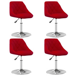 Cadeiras de jantar giratórias 4 pcs veludo vermelho tinto