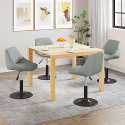Cadeiras de jantar giratórias 4 pcs veludo cinzento-claro