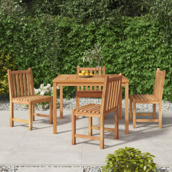 5 Pcs conjunto de jantar p/ jardim madeira de teca maciça
