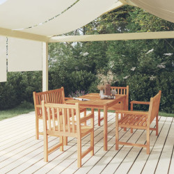 5 Pcs conjunto de jantar p/ jardim madeira de teca maciça