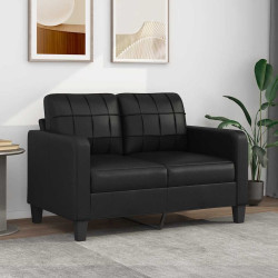 Sofá de 2 lugares 120 cm couro artificial preto
