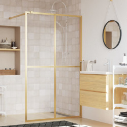 Divisória de chuveiro 140x195 cm vidro transparente esg dourado