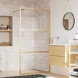 Divisória de chuveiro 100x195 cm vidro transparente esg dourado
