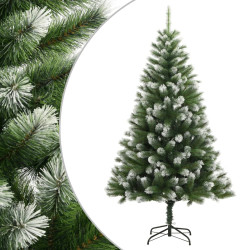 Árvore de natal artificial articulada c/ flocos de neve 210 cm