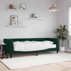 Sofá-cama com colchão 80x200 cm veludo verde-escuro