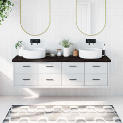 Bancada p/ wc 180x60x(2-6)cm madeira tratada maciça castanho