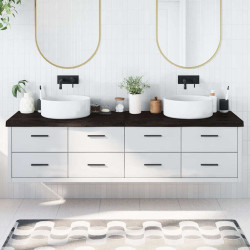 Bancada p/ wc 200x50x(2-6)cm madeira tratada maciça castanho