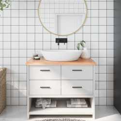 Bancada p/ wc 100x40x(2-4) cm madeira maciça tratada castanho