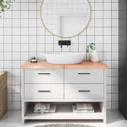 Bancada p/ wc 120x50x(2-4) cm madeira maciça tratada castanho